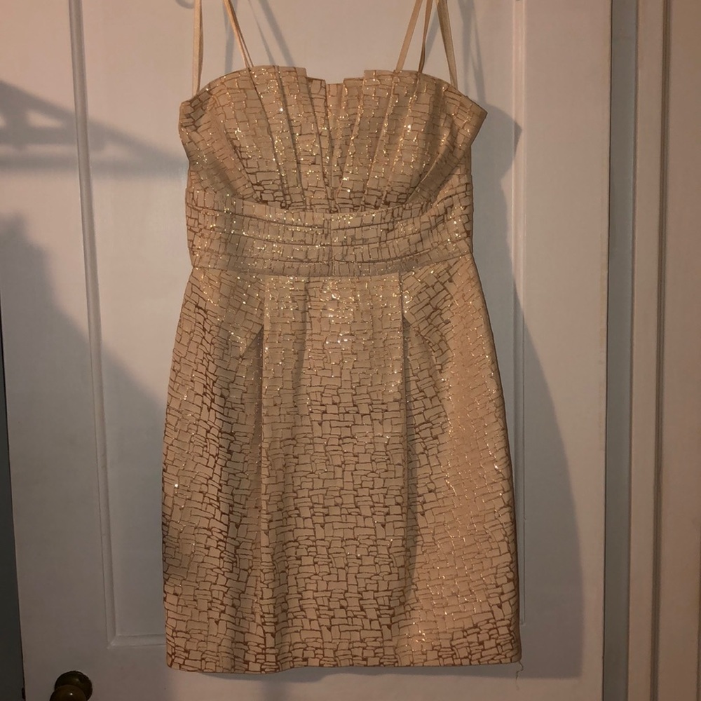 Gold and Cream Crackled Shimmer Dress